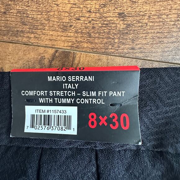 NEW Mario Serrani Pants Size 8 Black Jaquard Comfort Stretch Tummy Control - Picture 7 of 10